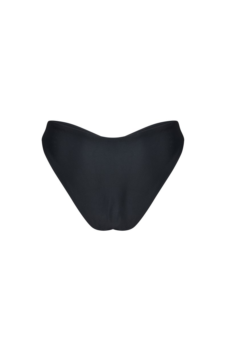 Marissa Hand Embroidered Luxe Bikini Bottom Black in Stock