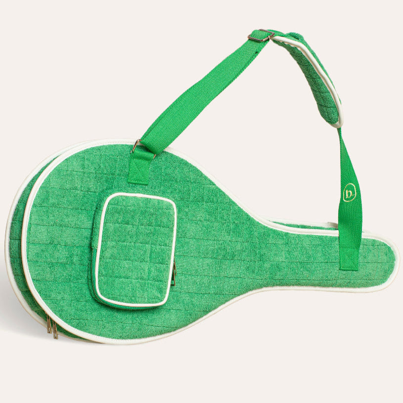 Tennis Racket Cover - Green Terrycloth