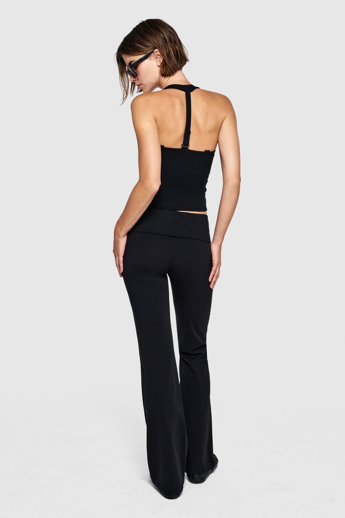 FOLD OVER LEGGING - CHARCOAL