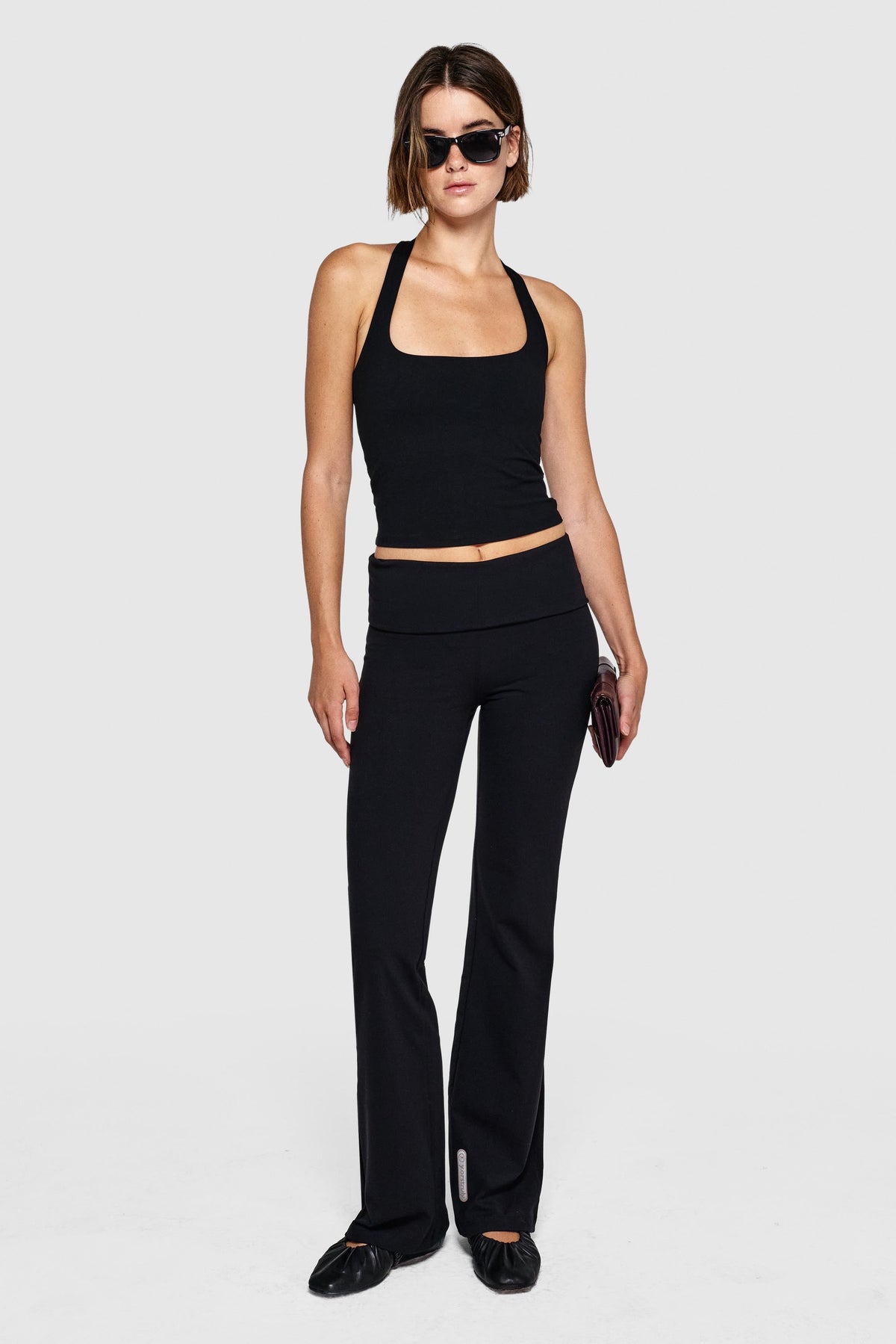 FOLD OVER LEGGING - CHARCOAL