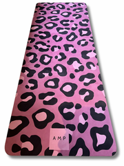 Amp Yoga Mat Pink Leopard Microfibre