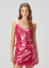 Pink Sequin Strap Top