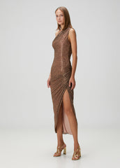 Leopard Asymmetric Backless Dress