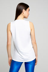 Gaia Tank Top With Blue Stripe - Avenue Athletica