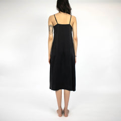 Silk Dreamscape Long Slip Dress Black