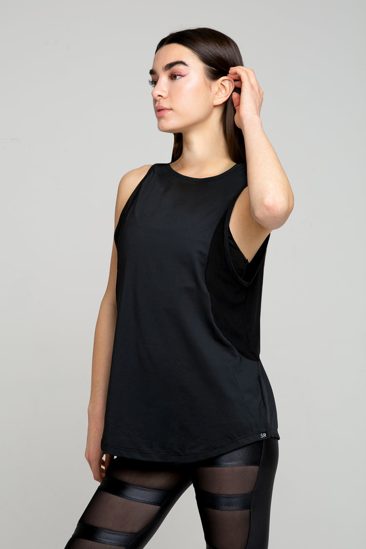 Luxx Tank Top With Black Mesh