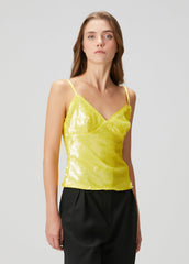 Yellow Sequin Strap Top