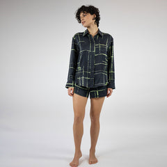 Silk Dreamscape Shorts Black Check