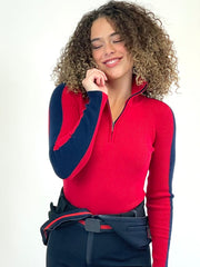 TEAM PLAYER Red Quarter Zip