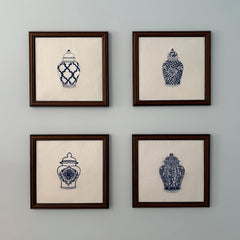 Ginger Jar #3 Embroidered Art Work