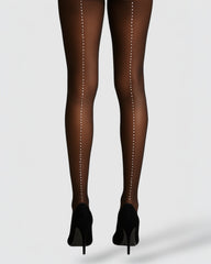 Satellite Crystal Back Seam Tights