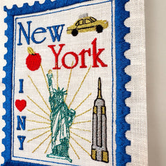 New York Embroidered Artwork Print