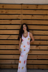 New York Bold Strapped Maxi Dress Multi Colour