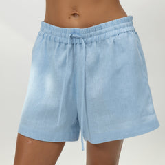 Blue Heavy Linen Shorts Perfect Days
