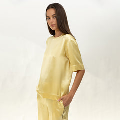 The Lady Silk T-Shirt Panna Cotta