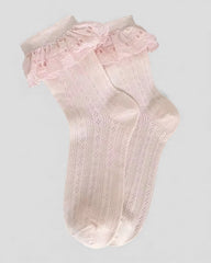 Bobby Lace Frill Trim Cotton Bobby Socks