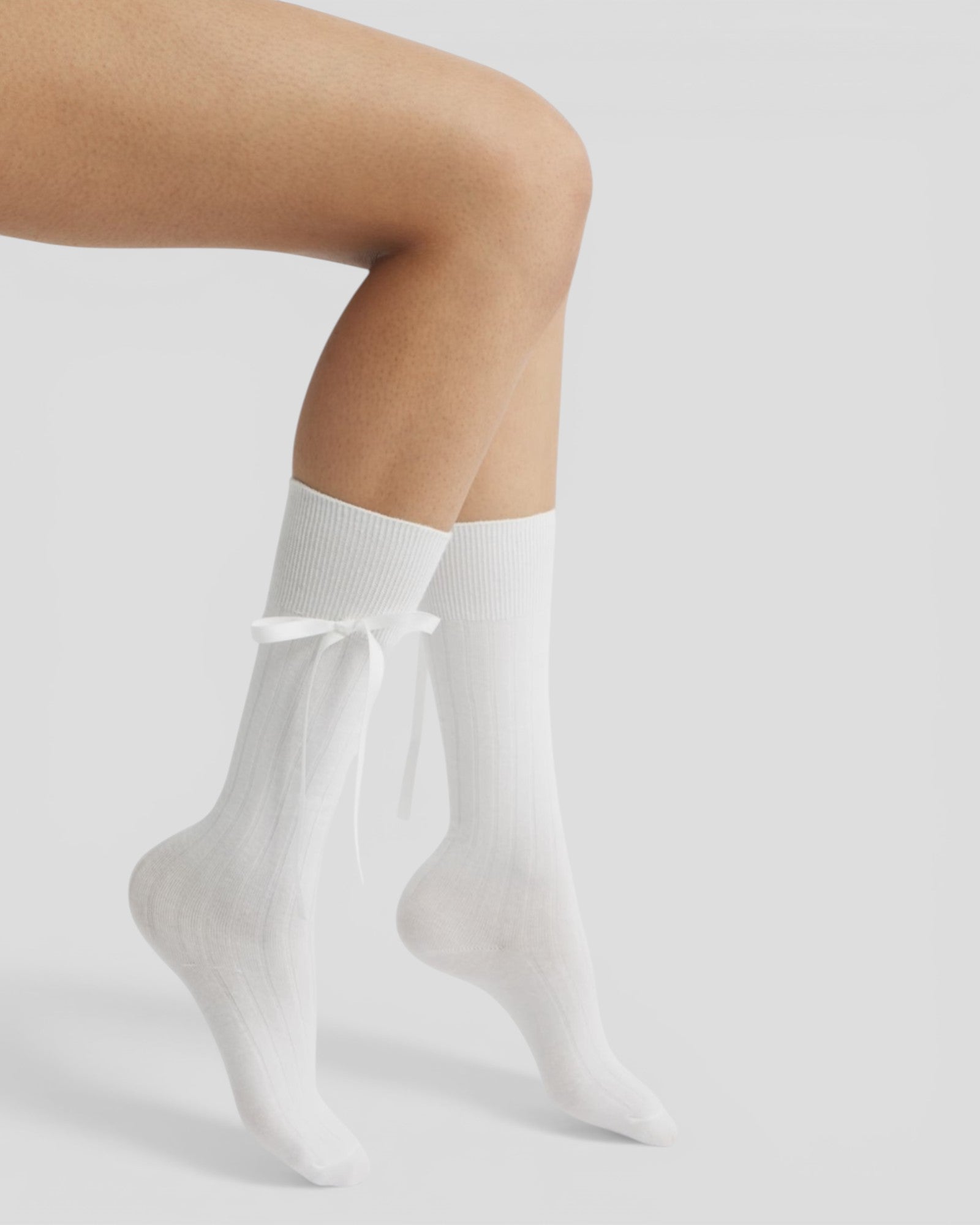 Prima Cotton With Satin Ribbon Socks