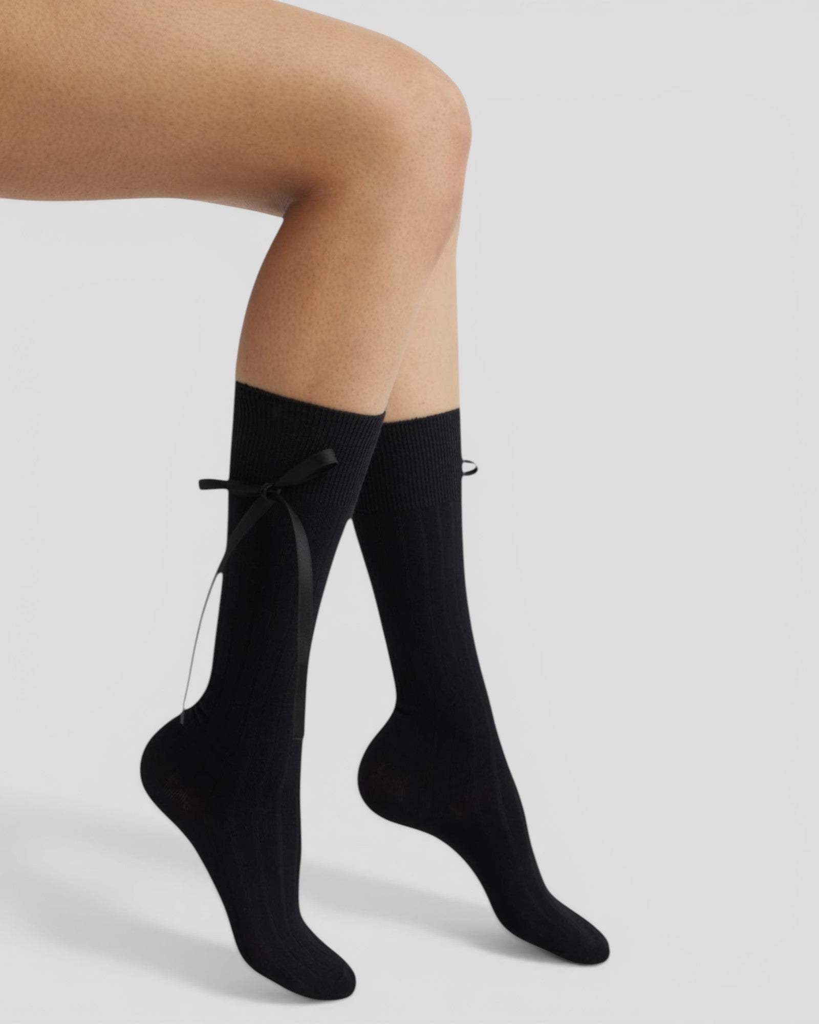 Prima Cotton With Satin Ribbon Socks