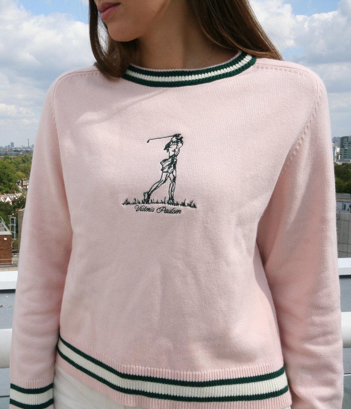 Resa Crew Neck Sweater- Baby Pink
