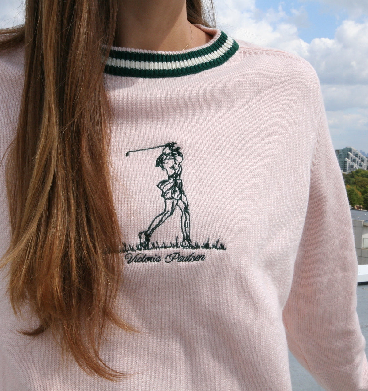 Resa Crew Neck Sweater- Baby Pink