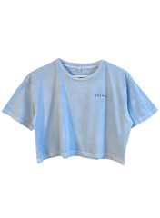 Washed Sky Blue Cropped Tee