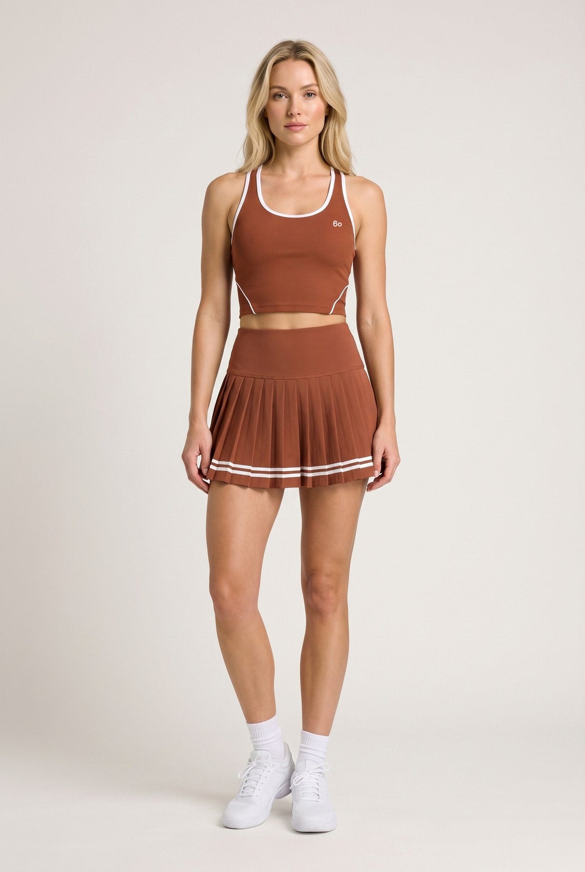 IVY Tipped Tank & Pleated Skirt Set
