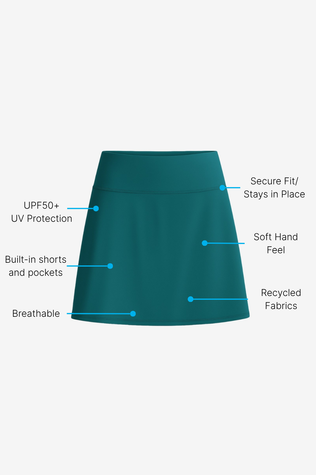 Sports Skort ― Teal
