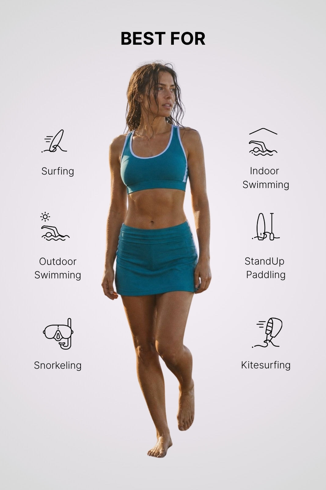 Sports Skort ― Teal