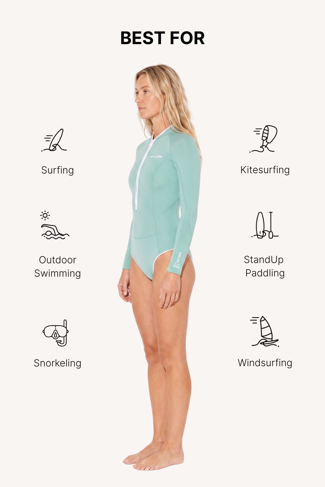 Horizonia Yulex® Springsuit Wetsuit ― Aquamarine