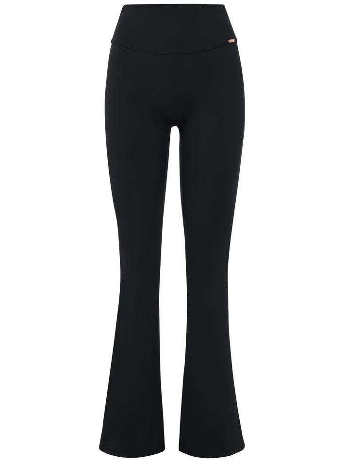 Lia Scrunched Flare Leggings Black