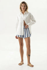 Linen Spirit Shorts Nautical Print