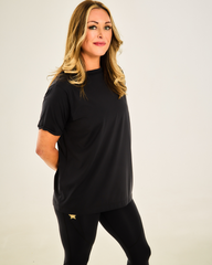 Rhubarb and Rose Slash Neck T-Shirt