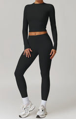 Long Sleeve Sculpt Top, Black