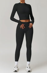 Long Sleeve Sculpt Top, Black