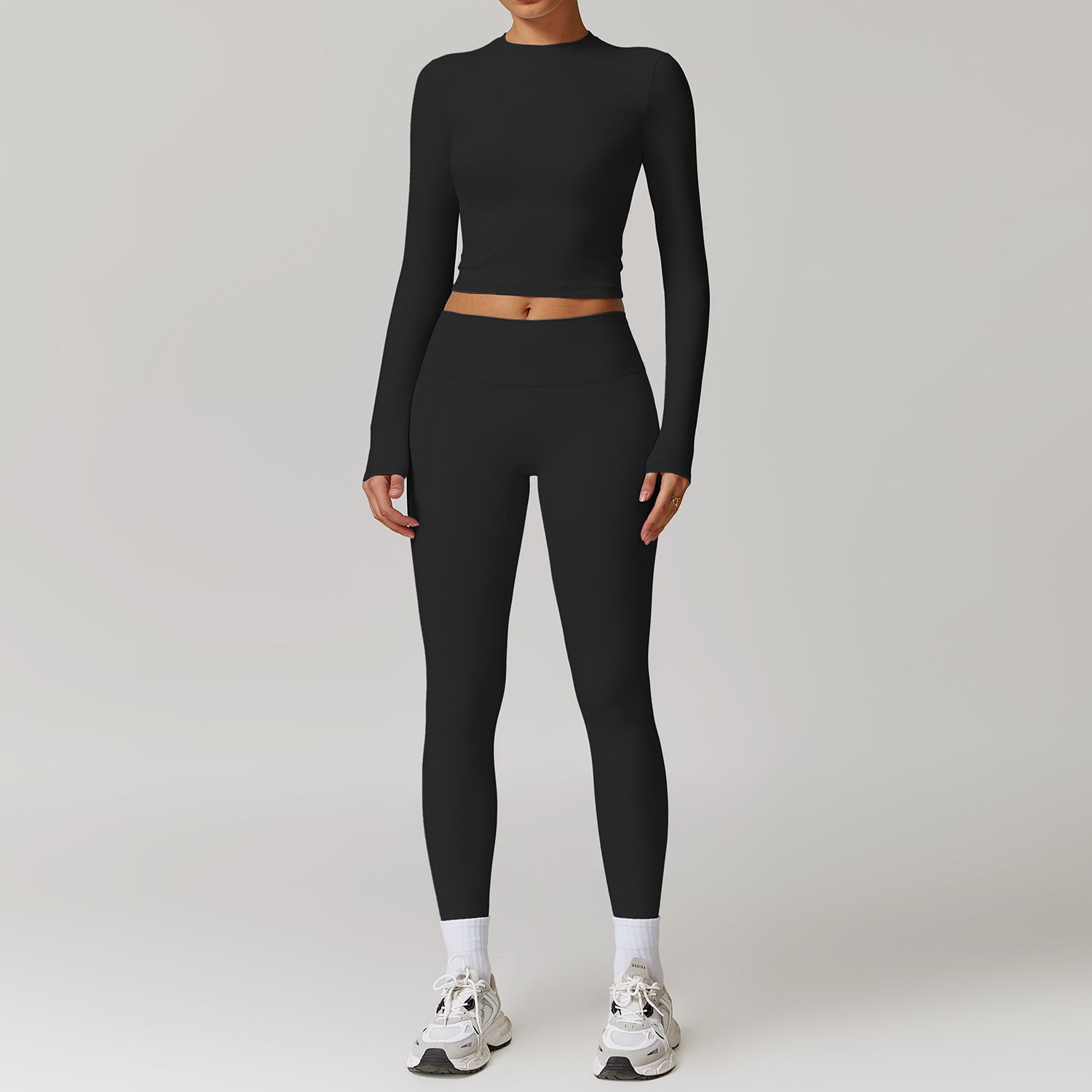 Long Sleeve Sculpt Top, Black