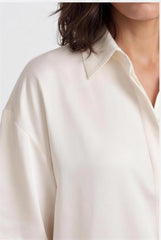 Off-White Silk Shirt Earth Sketch