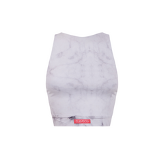 WHITE MARBLE MINERVA FITNESS CROP TOP