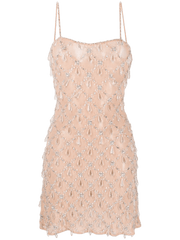 Arabella Hand Beaded Crystal Dress Nude