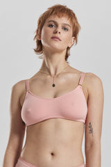Myrtle Organic Stretch-Cotton Soft Bralette - Dawnlight Coral