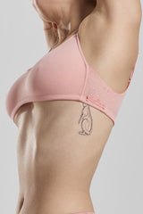 Myrtle Organic Stretch-Cotton Soft Bralette - Dawnlight Coral