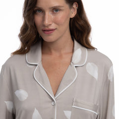 Bamboo Long Pyjama Set in Silver Birch Petals