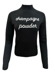 "Champagne Powder" Embroidered Mock Neck