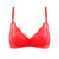 Born in Ukraine Image Lace Bralette Red