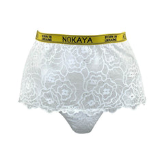 Born in Ukraine High Waist Lace Briefs White