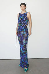 Tara Chiffon Blue/Green Tie Co-Ord Top