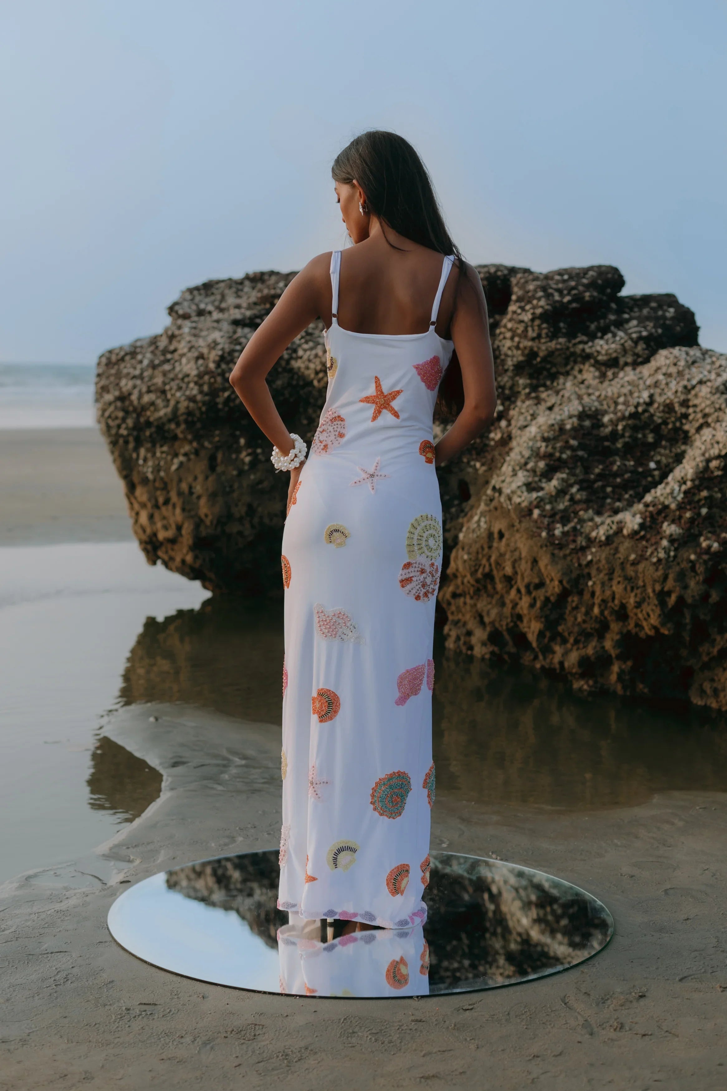 New York Strapped Dress in White