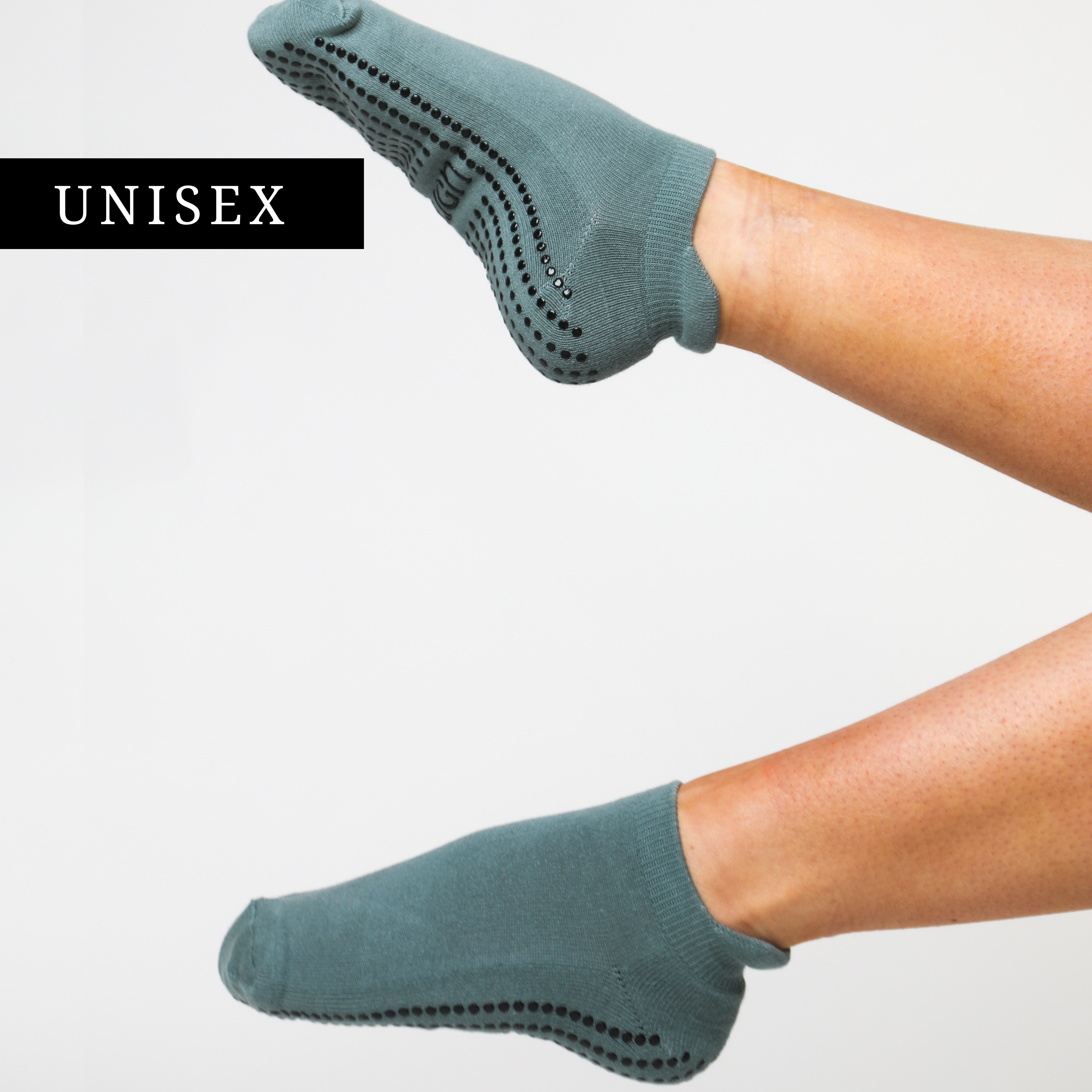 LIGN Unisex Low Rise Grip Socks - Ocean Grey