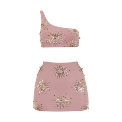 Callie Co-Ord Skirt - Beige/Peach