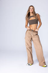 PARACHUTE ZIP OFF PANTS - LATTE BROWN