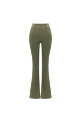 Acid Washed Flare Sweatpant - Covert Green